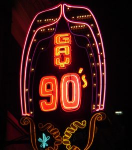 Gay 90s bar sign